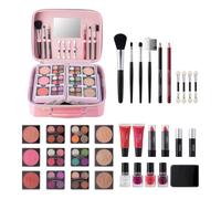 Lipstick Makeup Set, Waterproof Makeup Case, Makeup Kit for Parties, Complete Makeup Kit, Professional Brush Set, Full Makeup Bundle, Waterproof Lipstick Set, Casual Party Makeu