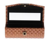 Lipstick Organiser Perfect Lipstick Case for Purse Pocket Handbag Clutch - Pocket Sized - Come with 2.83 X 0.71 Inches Small Mirror(Brown)
