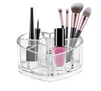 Lipstick Organiser Tray Clear Acrylic 8 Slots Cosmetic Holder Nail Polish Makeup Brush Organiser Skincare Product Display Stand - Lip Gloss Storage Box for Bathroom, Countertop or Dresser