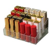 Lipstick Organizer, 24 Slots Large Capacity Lipstick Holder, Clear Acrylic Lip Gloss Organizer, Portable Washable Lip Gloss Holder for Chapstick Perfume Sample Mascara