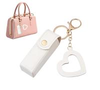 Lipstick Organizer - Travel Cosmetic Pouch - Stylish PU Leather Lipstick Case with Heart Pendant for Lipstick and Lip Gloss Great Birthdays Christmas New Year