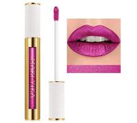 Lipstick Pink Intensive Women Metallic Glitter Lipstick Durable Non Smudge Does Not Transfer Liquid Lip Gloss (BR19 Not Heated)