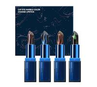 Lipstick Set - 4 x Magic Temperature Colour Change Lip Balm Durable Lightweight Hydrating Lip Filler Nutritious Moisturising Cream Colour Changing Lipstick Lip Care Makeup F