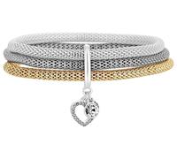Lipsy Gold and Silver Colour Mesh Chain Charm Bracelet