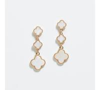 Lipsy Gold Mother Of Pearl Clover Linear Drop Earrings