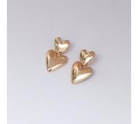 Lipsy Gold Plated Puffed Heart Drop Earrings