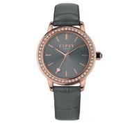 Lipsy Grey Strap Grey Sunray Dial Stone Set Bezel Watch LP980 - - Stainless Steel / Mineral Glass