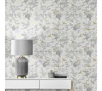 Muriva Ltd Lipsy Himara Grey & Gold Wallpaper 10m x 53cm, Gold