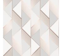Muriva Ltd Lipsy Geometric Grey & Rose Gold Wallpaper 10m x 53cm, Grey
