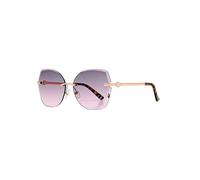 Lipsy Metal Rimless Geometric Sunglasses Gold