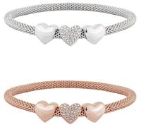 Lipsy Rose Gold and Silver Colour Crystal Heart Bracelet