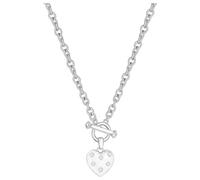 Lipsy Silver Colour Crystal Heart Tbar Pendant Necklace