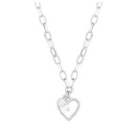 Lipsy Silver Coloured Crystal Heart Charm Pendant Necklace