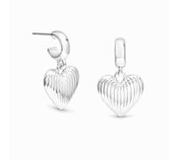 Lipsy Silver Plated Ridged Heart Huggie Hoop Earrings