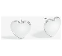 Lipsy Silver Polished Puffed Heart Stud Earrings