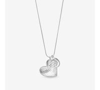 Lipsy Silver Ridged Heart & Moon Adjustable Pendant Necklace