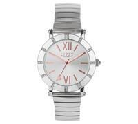 Lipsy Silver Silver Sunray Dial Rose Gold Markers Stone Watch - Stainless Steel / Mineral Glass