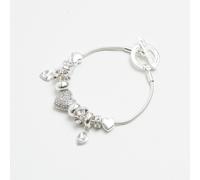 Lipsy Sparkling Crystal Heart Charm Bracelet