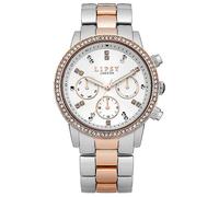 Lipsy Two-Tone Bracelet Watch with White Sunray Dial Silver