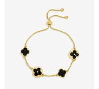 Lipsy Yellow Gold And Jet Clover Toggle Bracelet