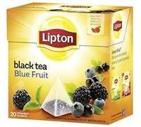 Lipton 4 Boxes Black Tea Blue Fruit Tea Lipton Thé Mure Myrtille Pyramid Luxury Tea Bags with Real Tea Leaves Exclusive Collection Imported