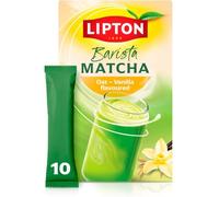 Lipton Barista Matcha Vanilla Oat Latte, 10 Sticks, Hot or Iced - No Sugar