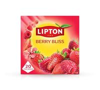 Lipton Berry Bliss Fruit Infusion Herbal Tea Bags - Raspberry, Strawberry & Hibiscus, 20 Plant-Based Pyramid Bags, Caffeine-Free, Natural Flavours.