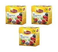 Lipton Black Tea - Forest Fruit - 20 Premium Pyramid Tea Bags in one pack [Pack of 3]