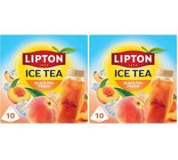 Lipton Ice Tea, Black Tea Peach, 10 pyramid tea bags, Zero Calories, Zero Sugar (Pack of 2)