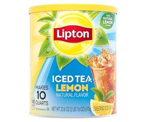Lipton Iced Tea ,Natural Lemon, Sweetened Iced Tea Powder ,Lemon Flavoured, Powdered Drink Mix- Makes 10 Quarts - Net Weight, 670g