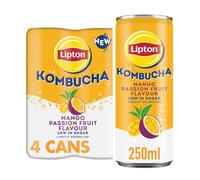Lipton Kombucha Mango & Passion Fruit, 250ml,(Pack of 4)