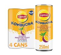 Lipton Kombucha Mango & Passion Fruit, 250ml,(Pack of 4)