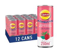 Lipton Kombucha Strawberry & Mint, 250ml (Pack of 12)