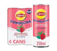 Lipton Kombucha Strawberry & Mint, 250ml, (Pack of 4)