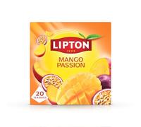 Lipton Mango Passion Fruit Infusion Herbal Tea Bags - Mango & Passion Fruit, 20 Plant-Based Pyramid Bags, Caffeine-Free, Natural Flavours.