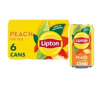 Lipton Peach Ice Tea Can 330 ml Pack of 6 low calorie soft drink 100 bl
