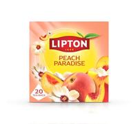 Lipton Peach Paradise Fruit Infusion Herbal Tea Bags - Peach & White Hibiscus, 20 Plant-Based Pyramid Bags, Caffeine-Free, Natural Flavours.