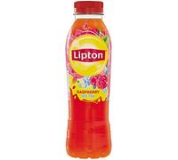 Lipton Raspberry Bottled Ice Tea 500ml (Pack of 12), low calorie soft drink, 100% black tea extract