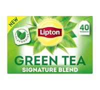 Lipton Signature Blend Green Tea Bags, Unsweetened Tea Bags for Hot Tea or Iced Tea with Caffeine and Flavonoids, Total 40 Tea Bags