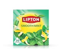 Lipton Smooth Mint Fruit Infusion Herbal Tea Bags - Mint & Lemon Peels, 20 Plant-Based Pyramid Bags, Caffeine-Free, Natural Flavours.