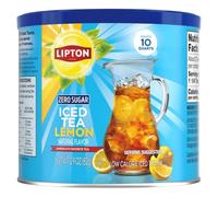 Lipton Zero Sugar Iced Tea Mix, Naturally Flavoured Low Calorie Powdered Drink, Makes 10 Quarts, 82g (Lemon)