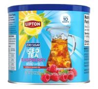 Lipton Zero Sugar Iced Tea Mix, Naturally Flavoured Low Calorie Powdered Drink, Makes 10 Quarts, 82g (Raspberry)