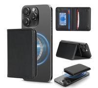 Lipvina For iPhone MagSafe Wallet with Kickstand - Magnetic Card Holder RFID Blocking Compatible with iPhone 17/16/15/14/13/12 Series Pro/Max/Plus (Black)