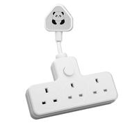 LIPWEL Extension Lead 3 Way Multi Plug Socket Surge Protected Short Extension Cord Heavy Duty 13A 3250W, Main Switch,Rotating Connectior, White