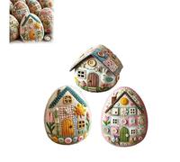 Lipwort 3 Styles Easter Crafts for Adults, Patchwork Felt Egg House DIY Kit, Easter Craft Decoration with Material Package, for Beginners Children Kids Adults (A+B+C)
