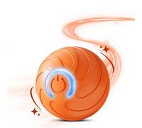 Lipwort Electric Interactive Dog Toy Ball, 360 degree intelligent scrolling vibrating dog ball, pet smart chase ball, Pet Toy Automatic Rolling Ball with LED for indoor cats, dogs, and pets (Orange)