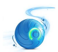 Lipwort Electric Interactive Dog Toy Ball, 360 degree intelligent scrolling vibrating dog ball, pet smart chase ball, Pet Toy Automatic Rolling Ball with LED for indoor cats, dogs, and pets (Blue)