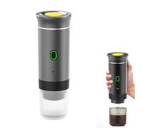 Lipwort Espresso Coffee Machine, Self-Heating Coffee Machine, Mini Small Car Coffee Maker, 3-in-1 Portable Electric Espresso Machine for Camping, Hiking, Travel (Gray)