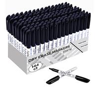 LiqInkol Dry Erase Markers Bulk, 144 Pack Black Whiteboard Markers, Chisel Point Low Odor Dry Erase Markers for School Office Home