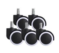 LIQONWAG 2 Incher Wheels, Office Chairers Wheels, Replacement Heavy Duty Swivel Chair Wheels, 5 Pcs/White